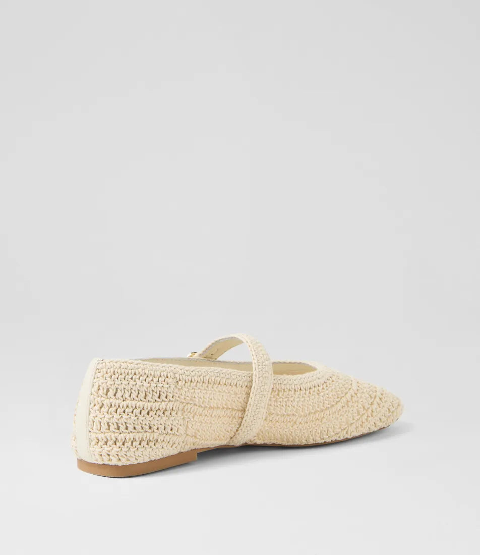 SIZE 7 / Mollini Prado Natural Woven Flat Shoes