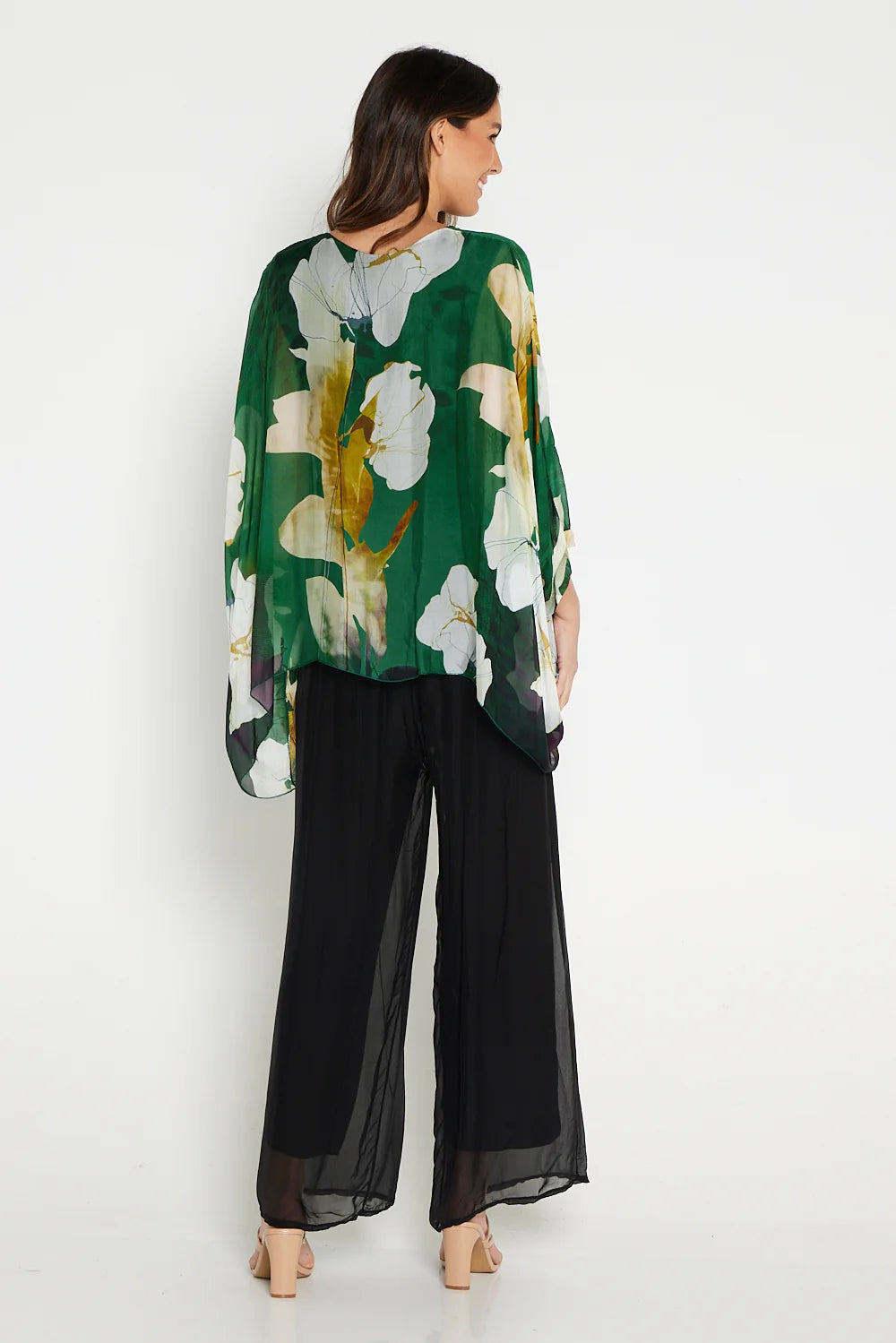 La Strada Arlette Black Silk Pants