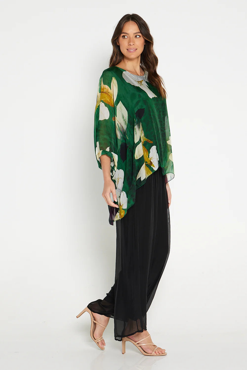 La Strada Arlette Black Silk Pants