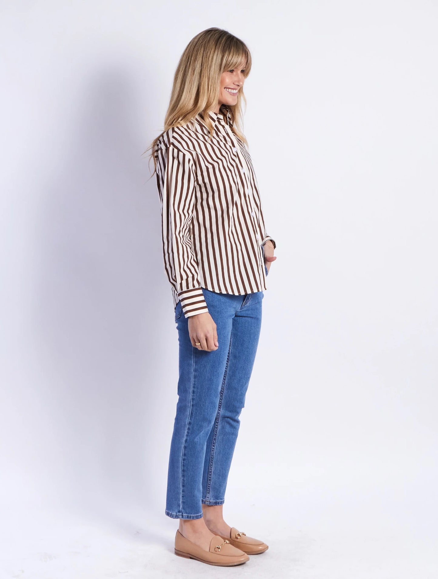 Leoni Ralph Chocolate Strips Shirt