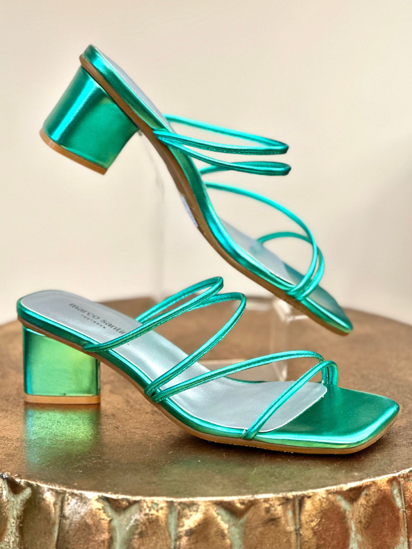 Marco Santini Metallic Jade Heel