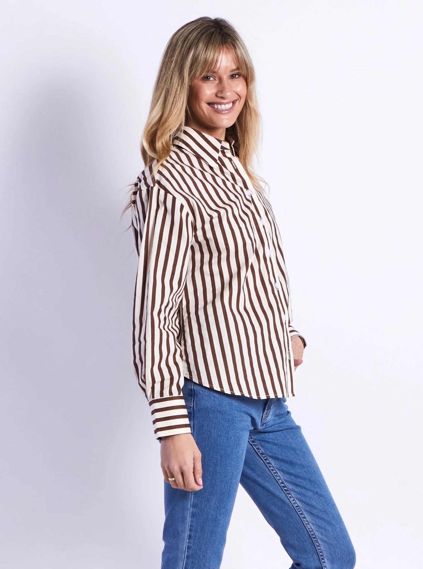 Leoni Ralph Chocolate Strips Shirt
