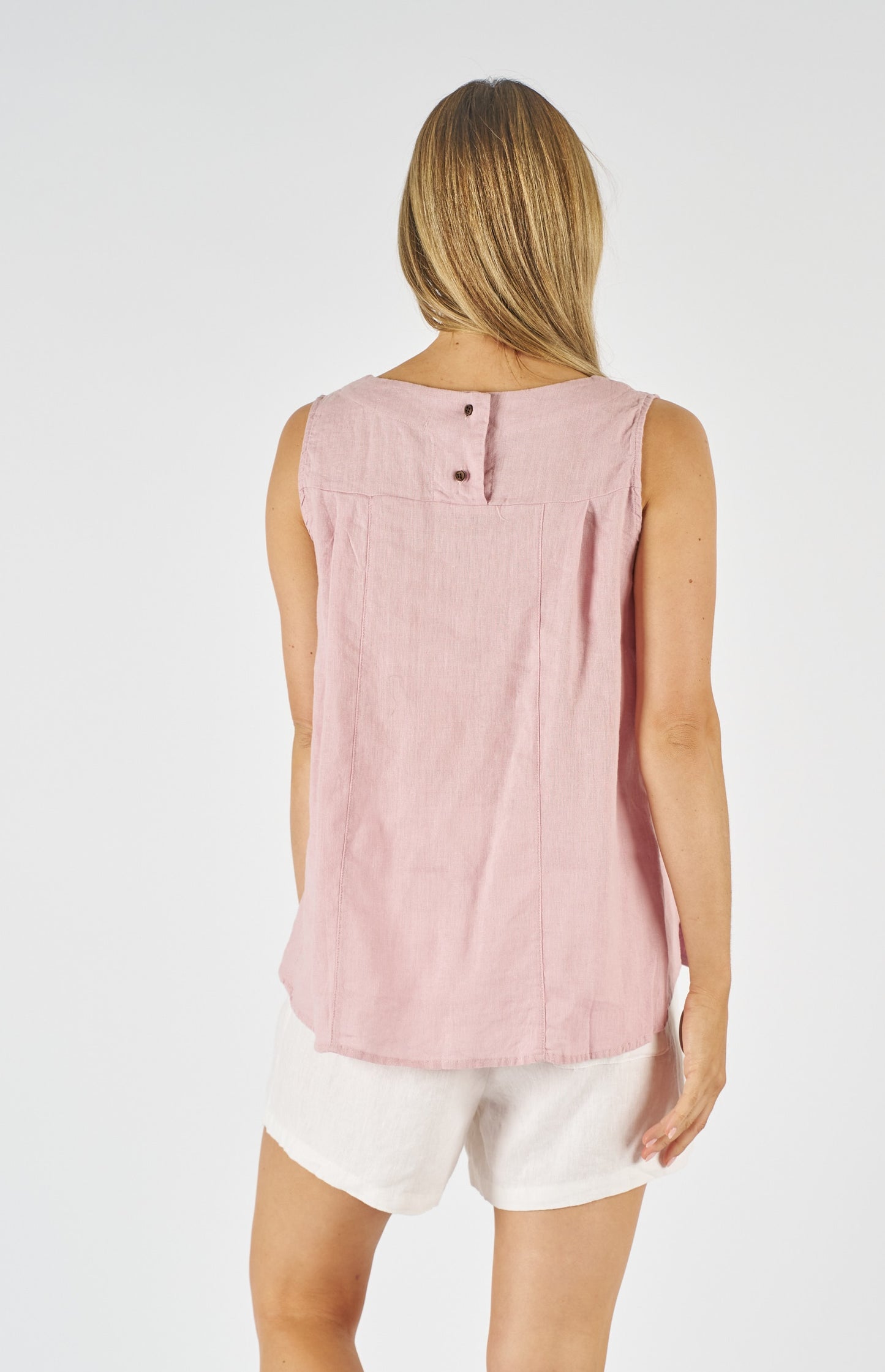 Worthier Eleanor Linen Top Dusty Pink