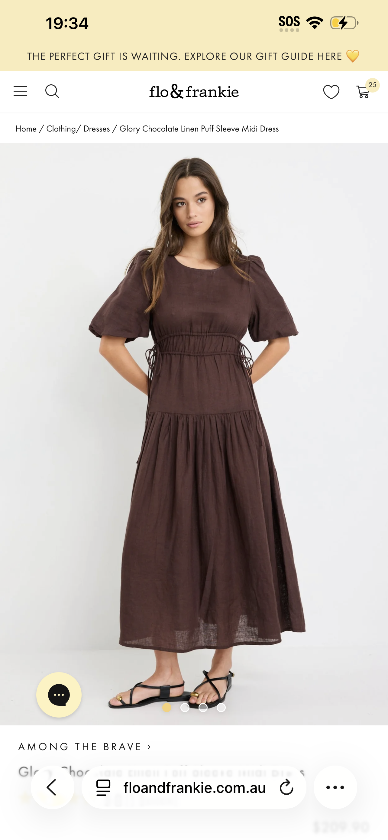 Among the Brave- Glory Chocolate Linen Puff Sleeve Mini Dress