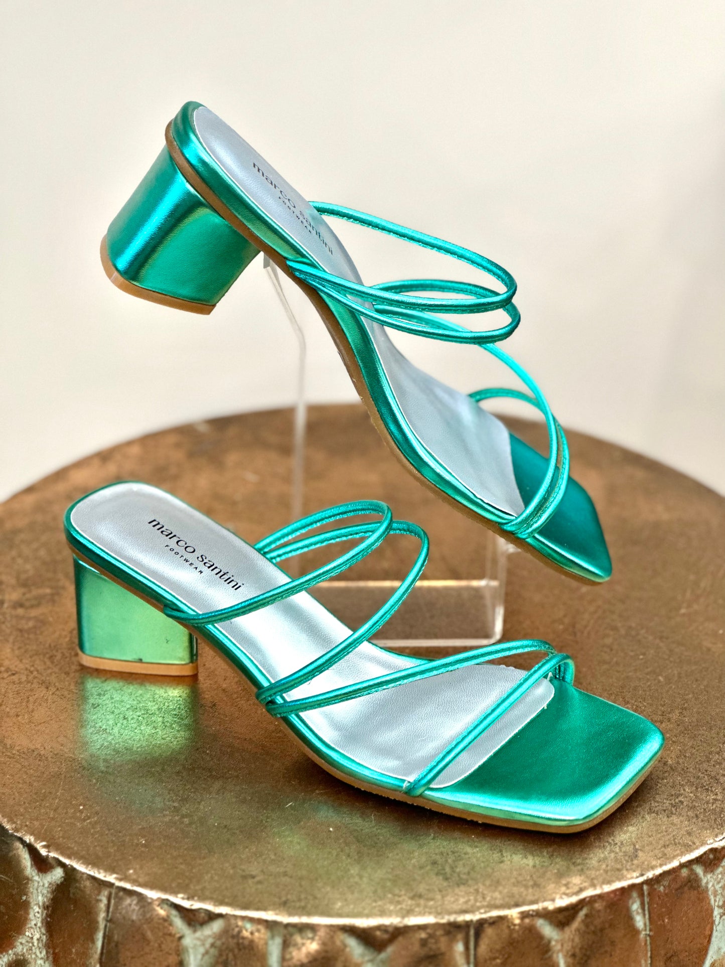 Marco Santini Metallic Jade Heel