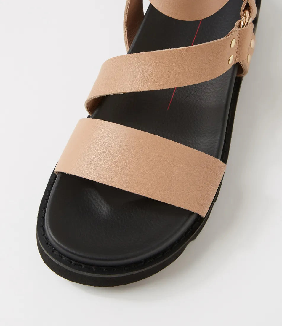 Mollini Nougat Black Leather Sandals