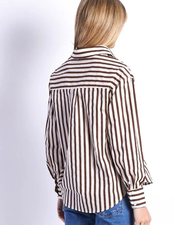 Leoni Ralph Chocolate Strips Shirt