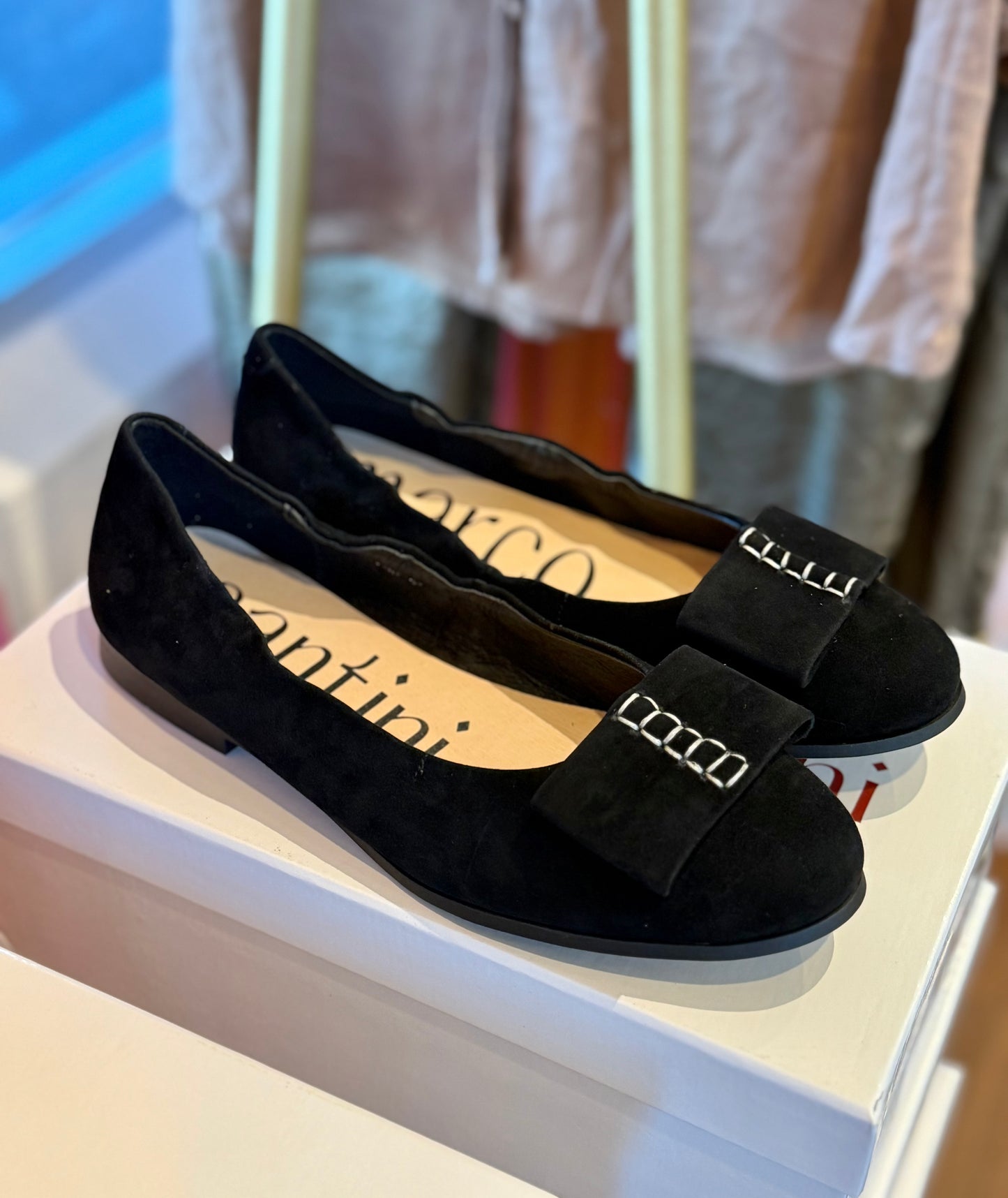 Marco Santini Pint Black Ballet Flats