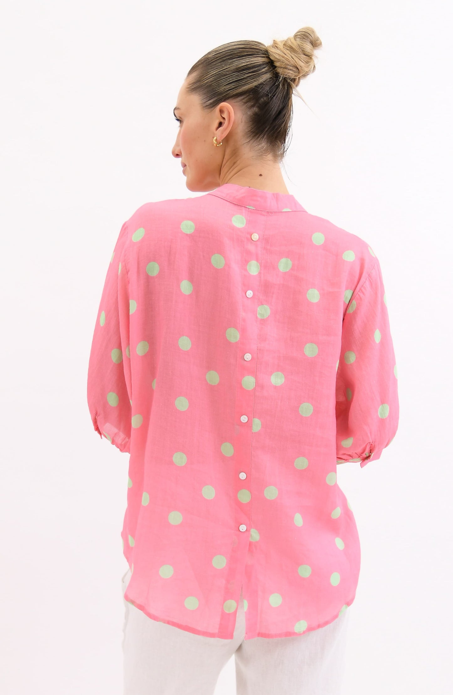 Worthier Aurora Dottie Linen Button Shirt