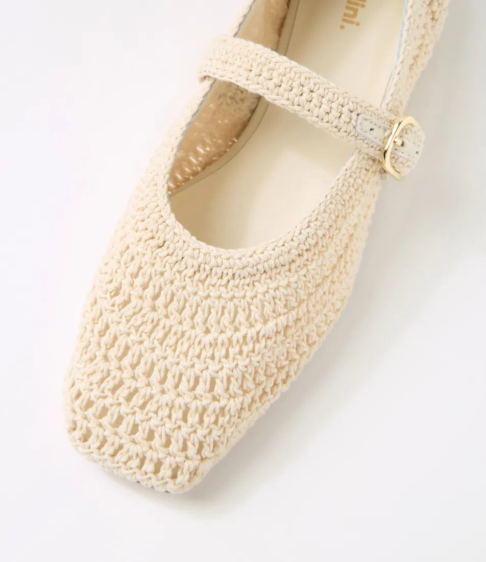 SIZE 7 / Mollini Prado Natural Woven Flat Shoes