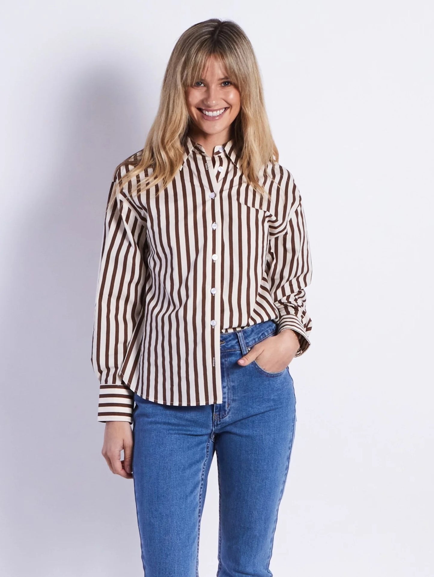 Leoni Ralph Chocolate Strips Shirt