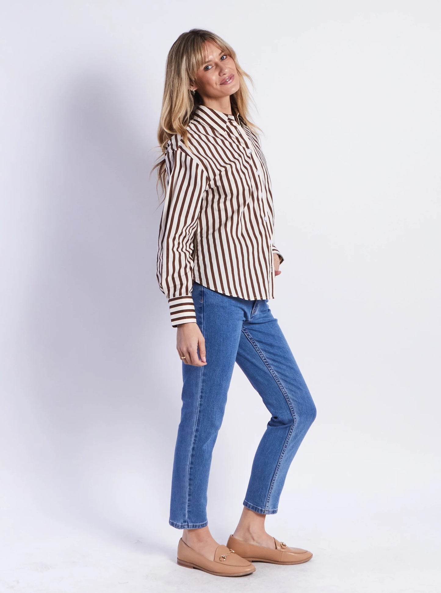 Leoni Ralph Chocolate Strips Shirt