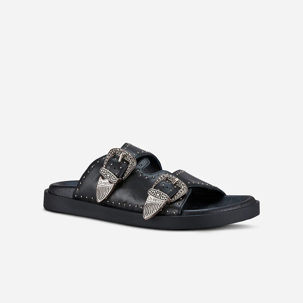 Sol Sana Eastwood Stud Footbed Black/Silver