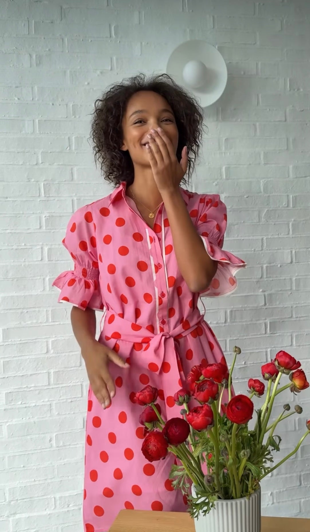 Joop & Gypsy Pink Dress with Red Dots