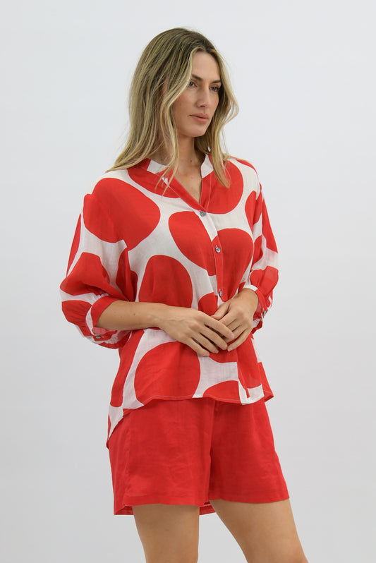 Worthier Aurora Red Spot Button Shirt