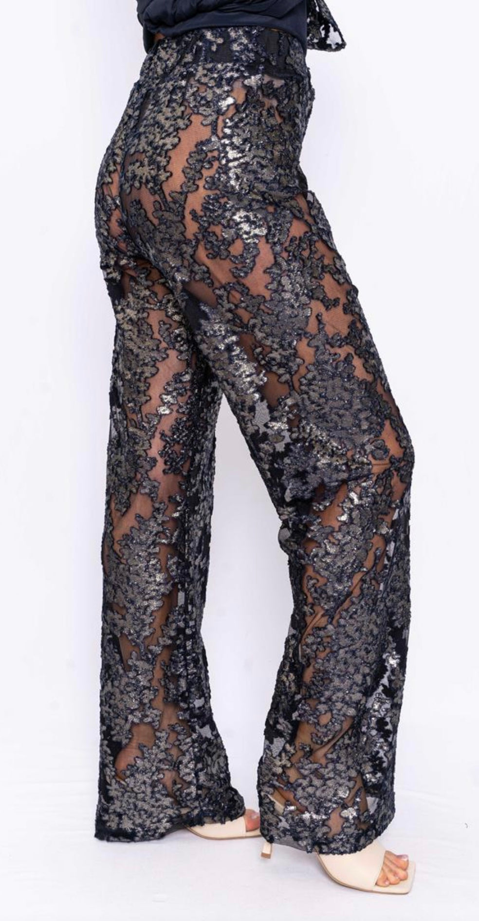 Tale - The Italian Closet Navy Blue Mesh Pants