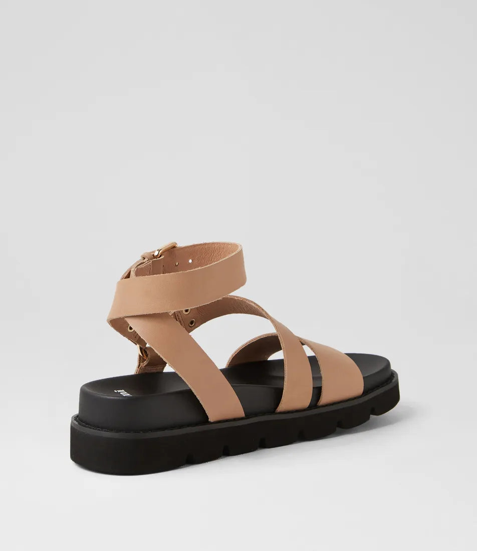 Mollini Nougat Black Leather Sandals