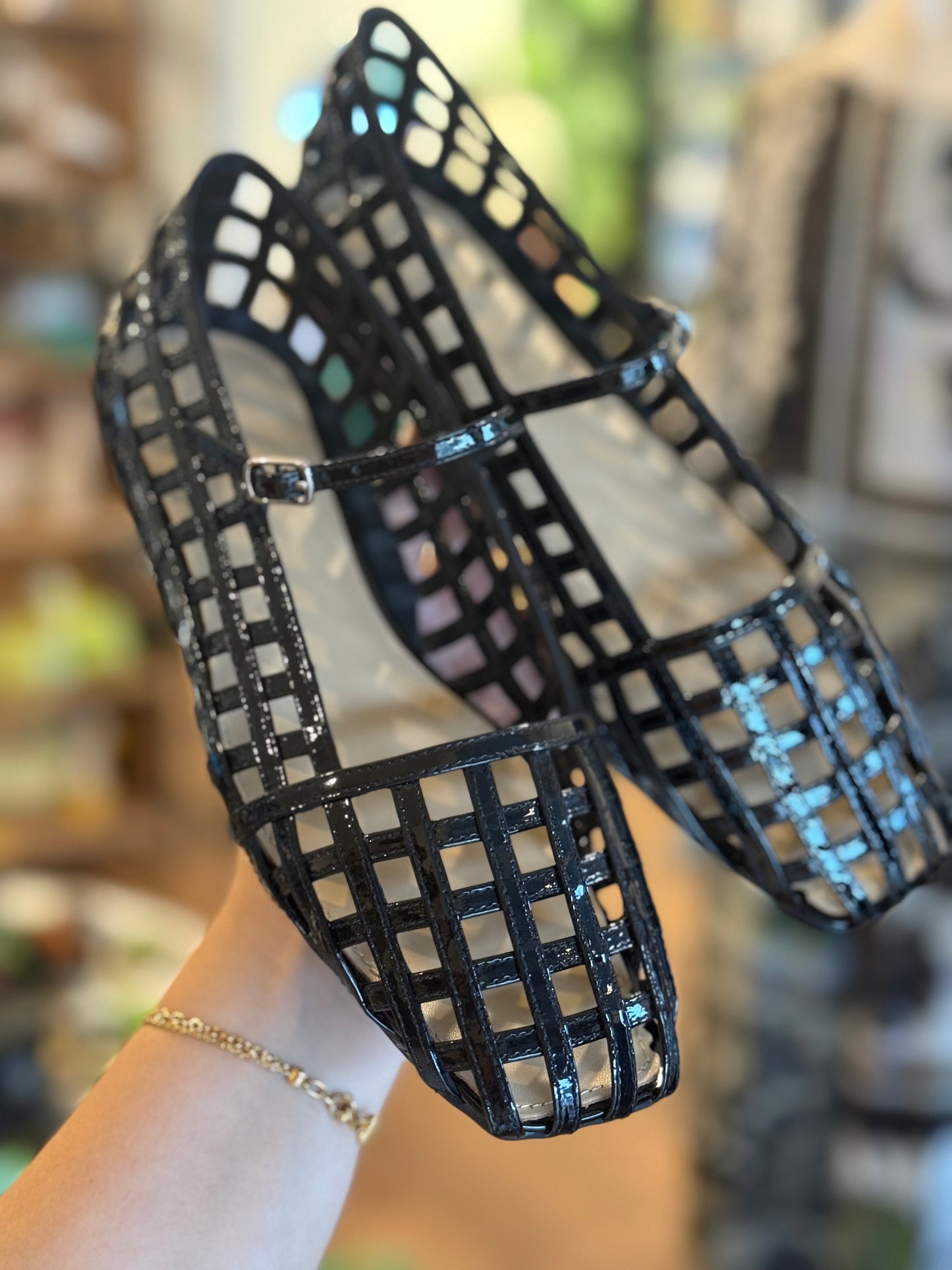 Mollini Taints Black Patent Leather Ballet Flats