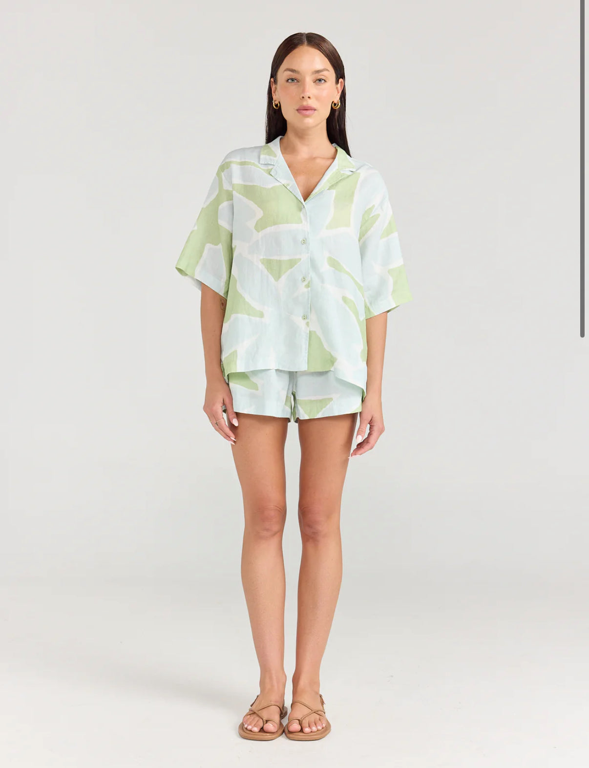 Pippa Ridley Angie Shirt Aloe Ivy Print