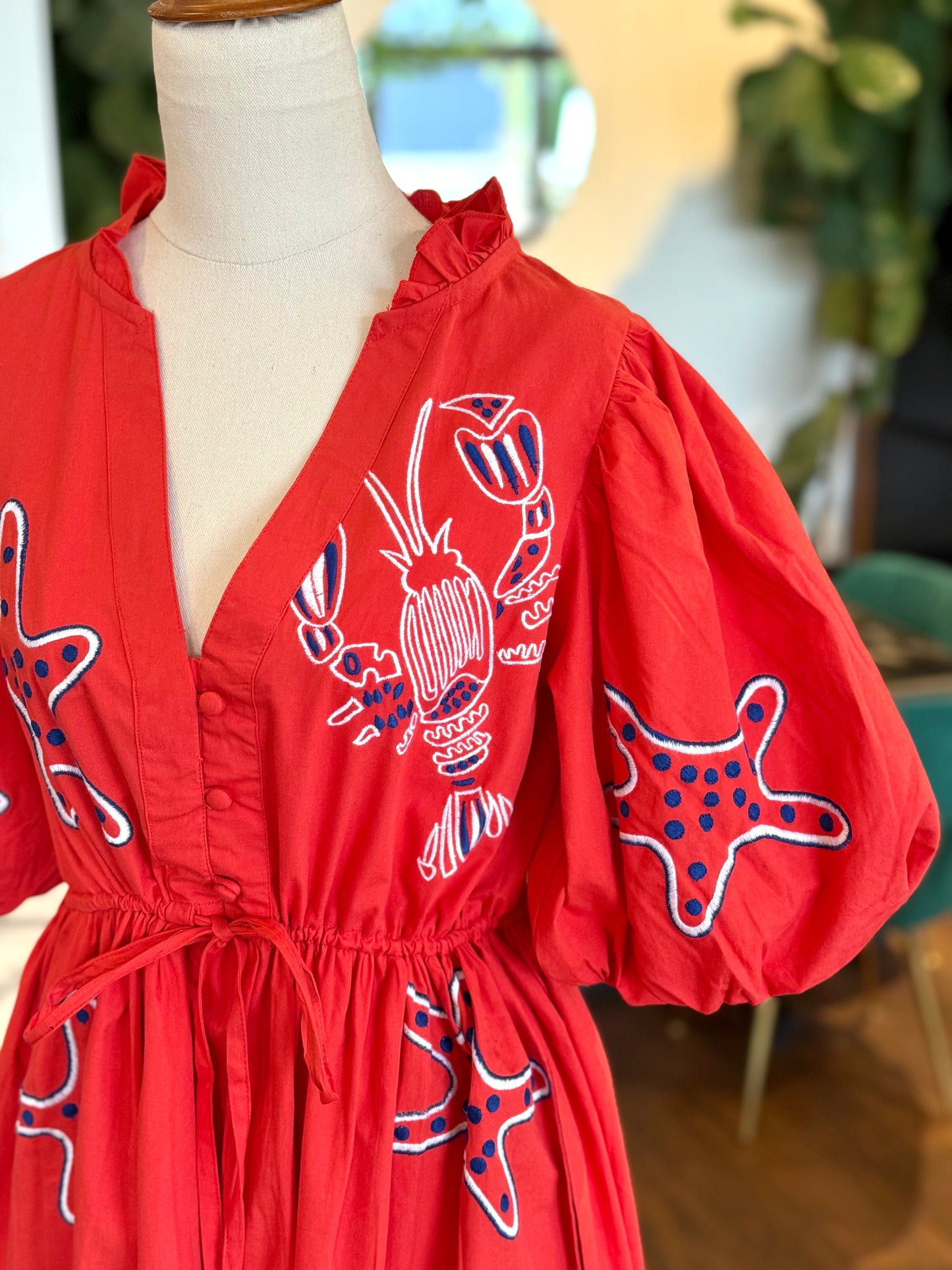 Sunkissed Stars Midi Dress Red