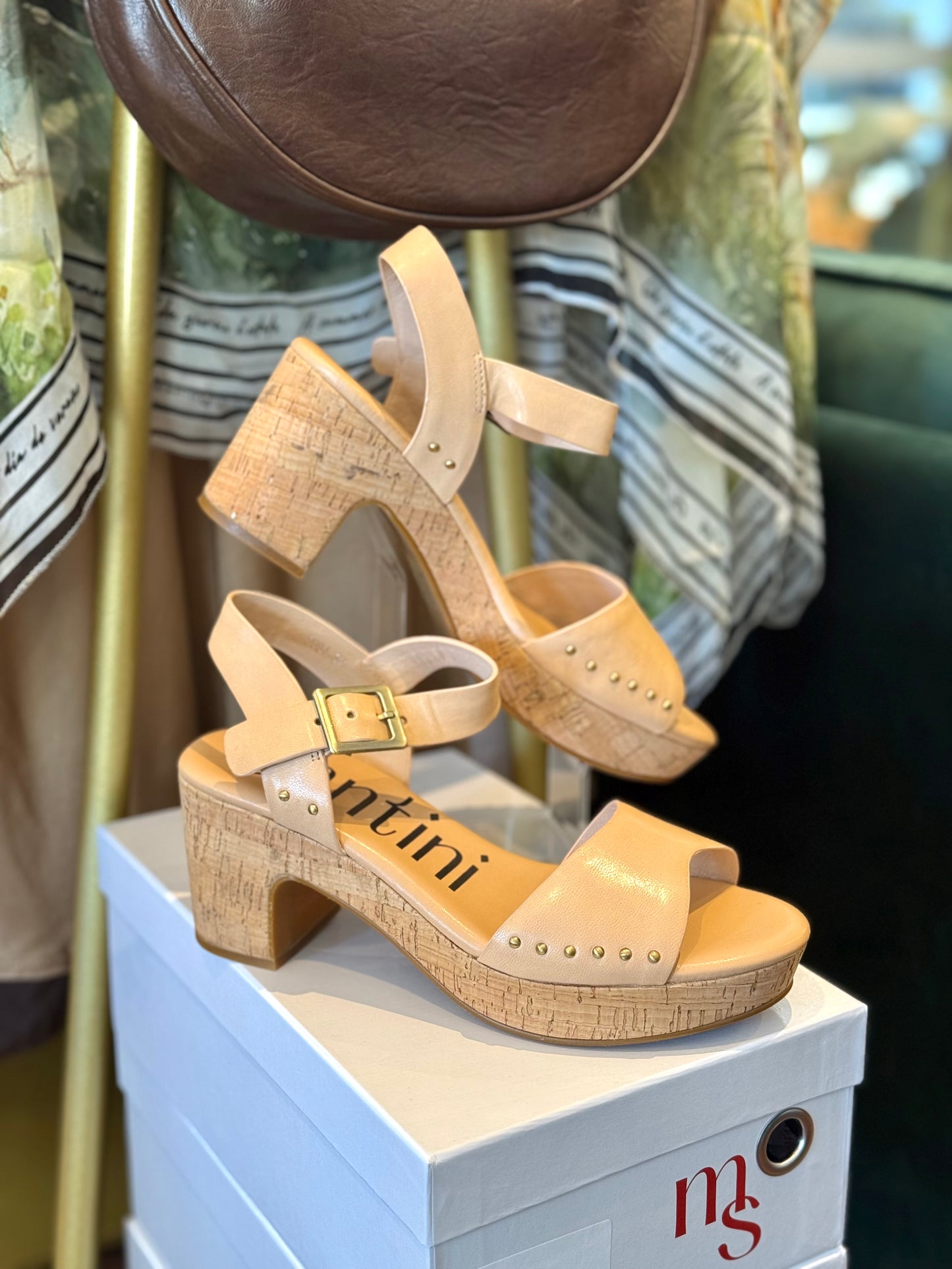 Marco Santini Cobi Nude Leather Platform Heels