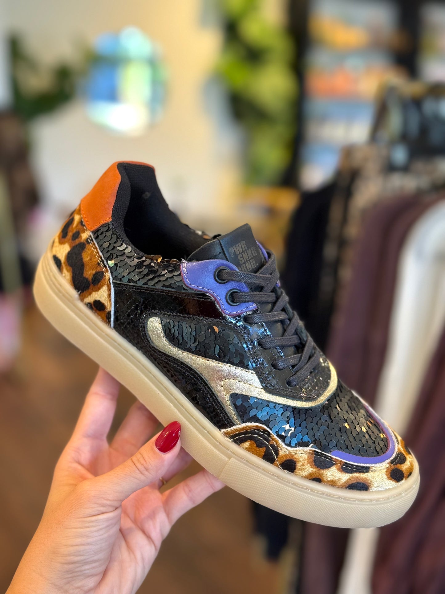 Shelter Leopard/Purple Sequin Sneakers