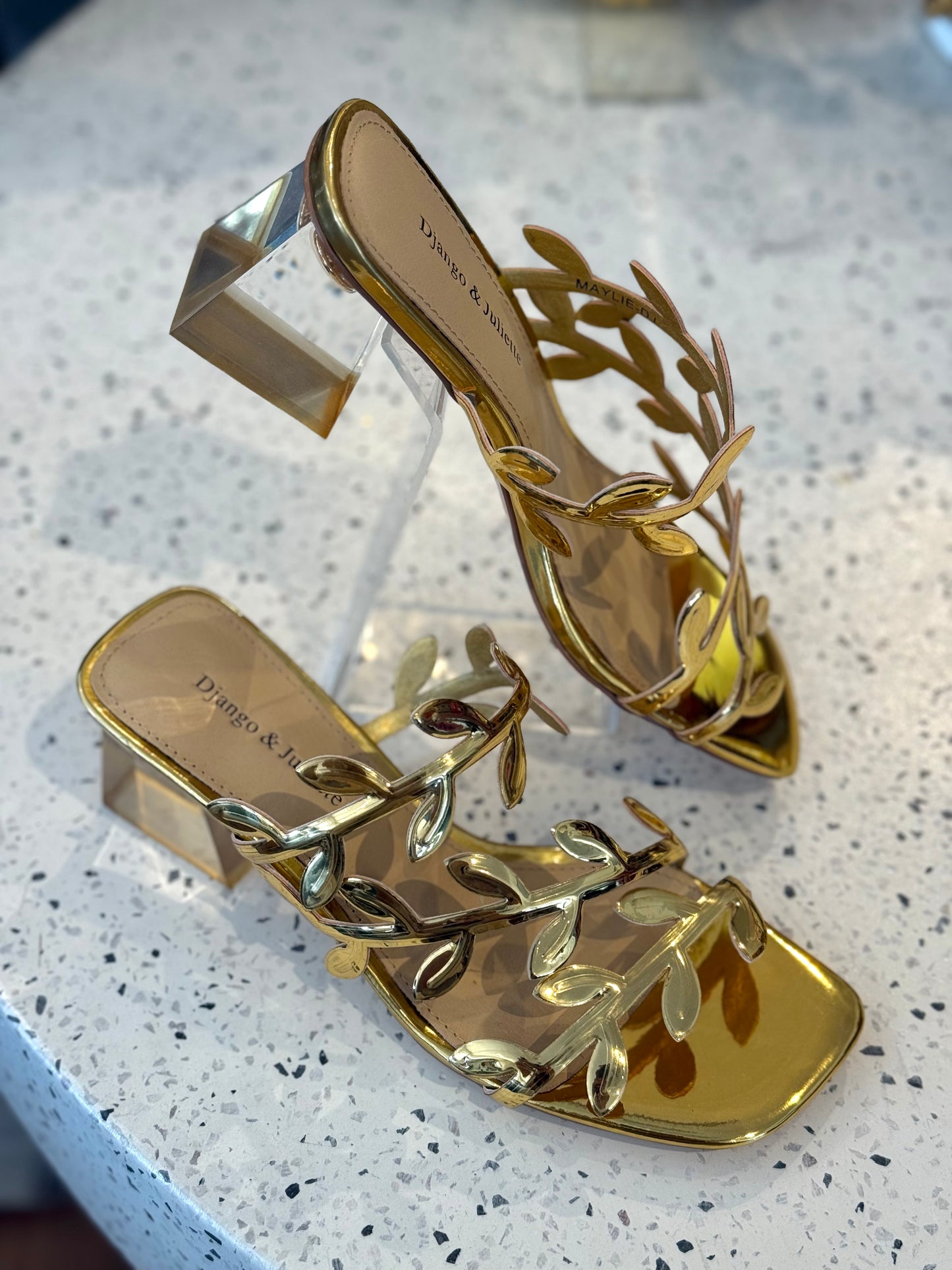 Django & Juliette Maylie Gold Shine Heels