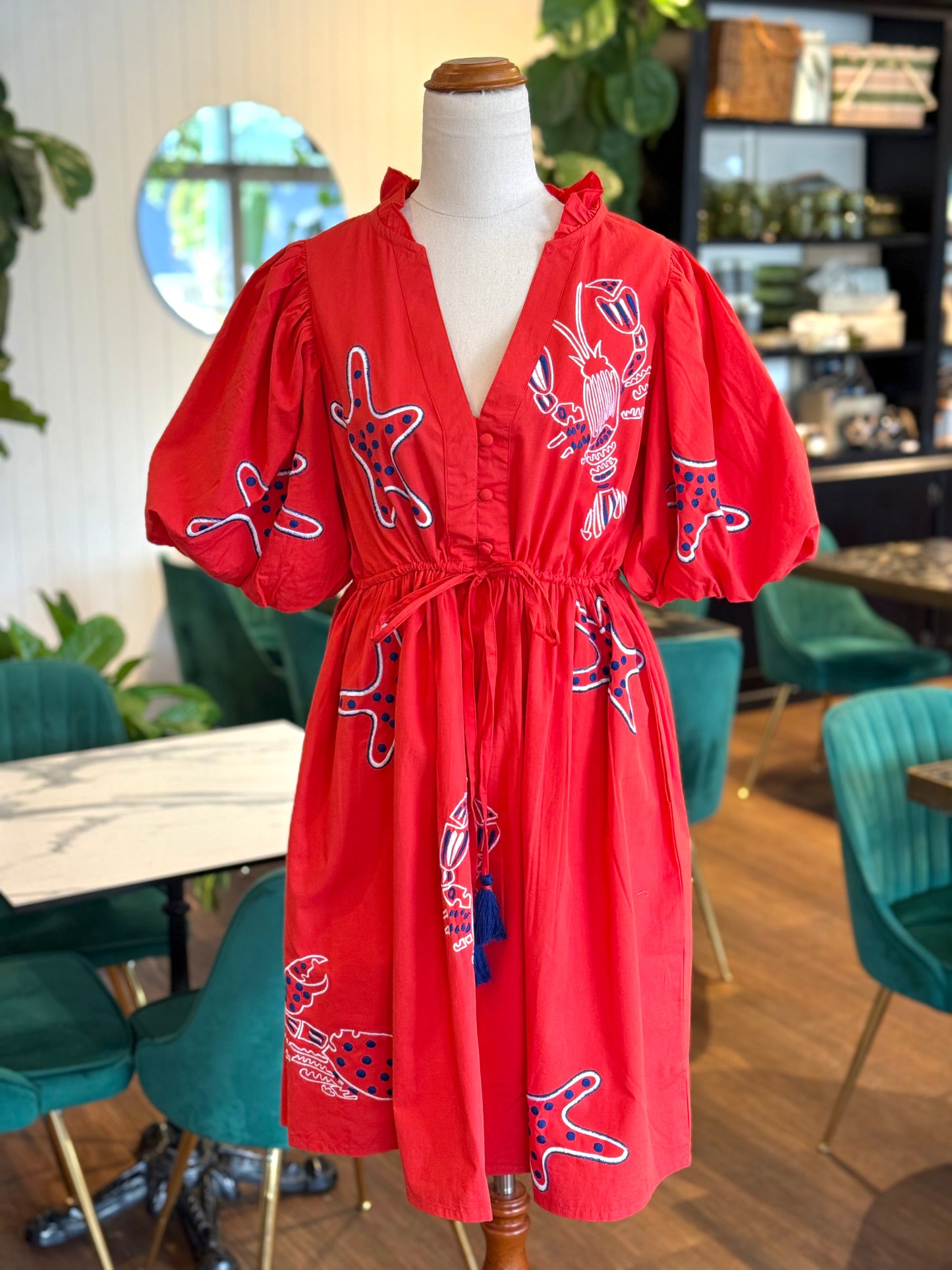 Sunkissed Stars Midi Dress Red