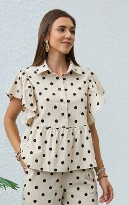 Polka Dot Button Shirt by Mutig