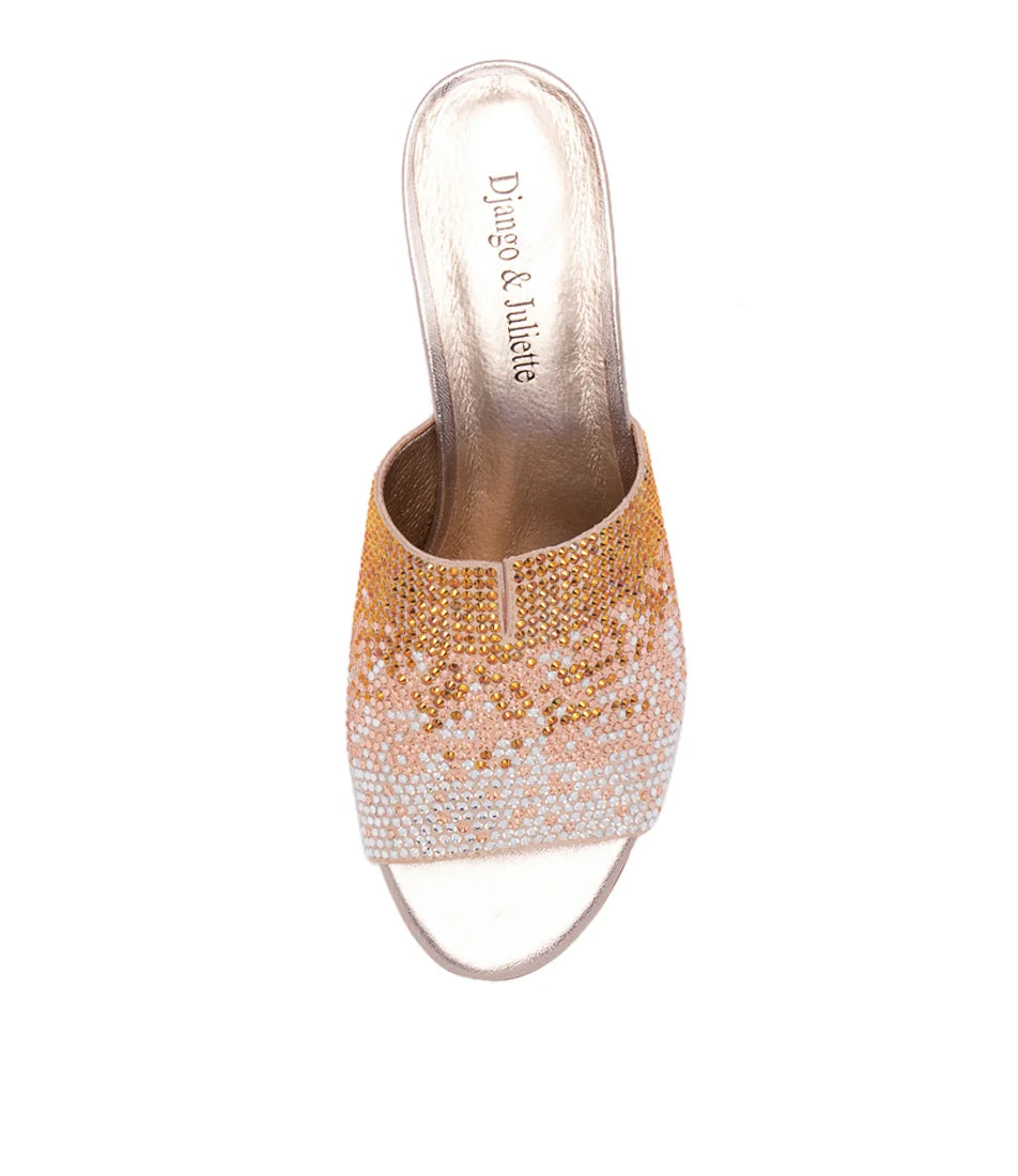 Django & Juliette Tamarin Champagne Diamanté Slides