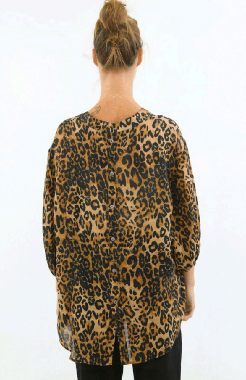 Worthier Zara Leopard Button Shirt
