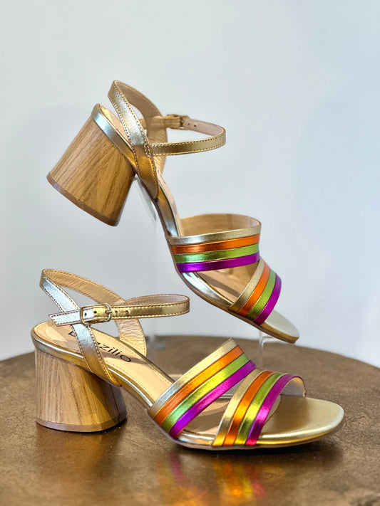 Brazilio Metal Rainbow & Gold Heels
