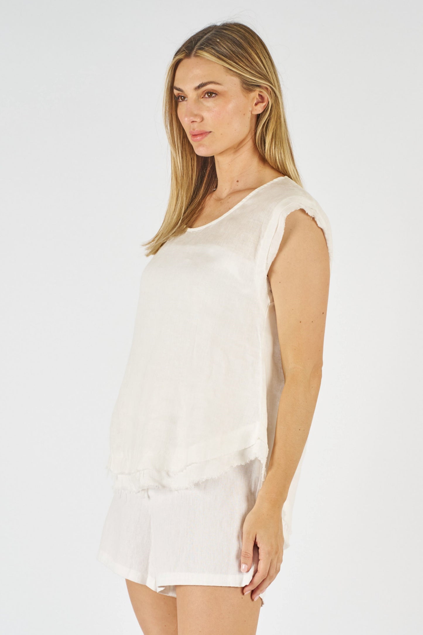 Worthier Gemma BEIGE Linen Top