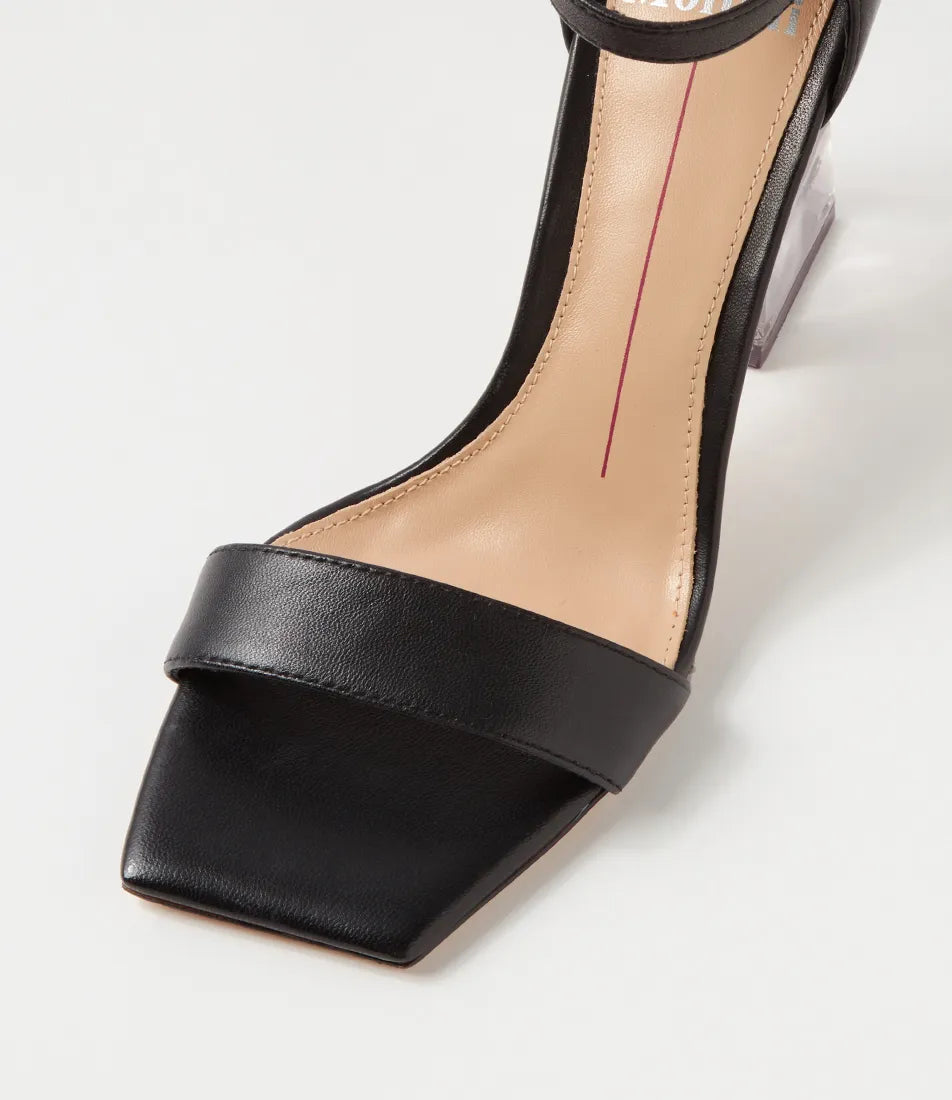 Mollini Messi Black Leather Heels