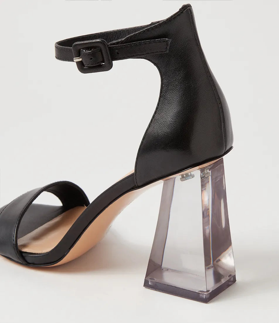 Mollini Messi Black Leather Heels