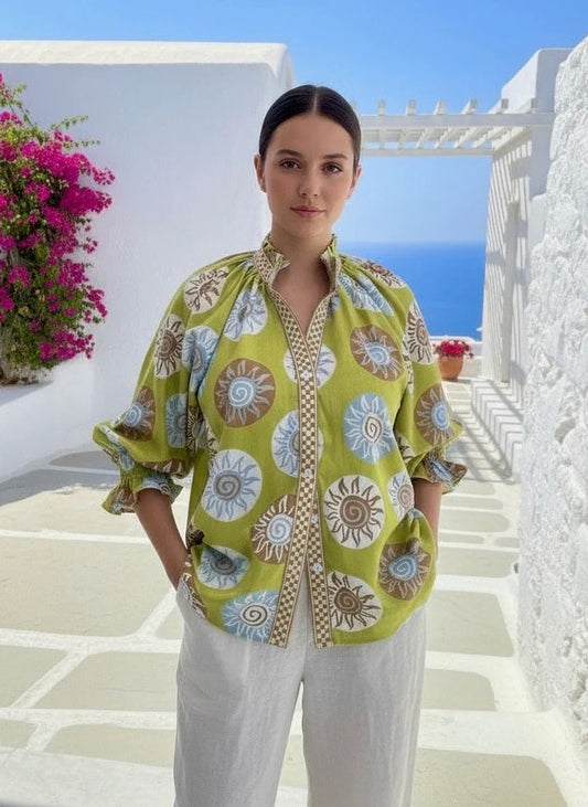 Kiik Pistachio Printed Top