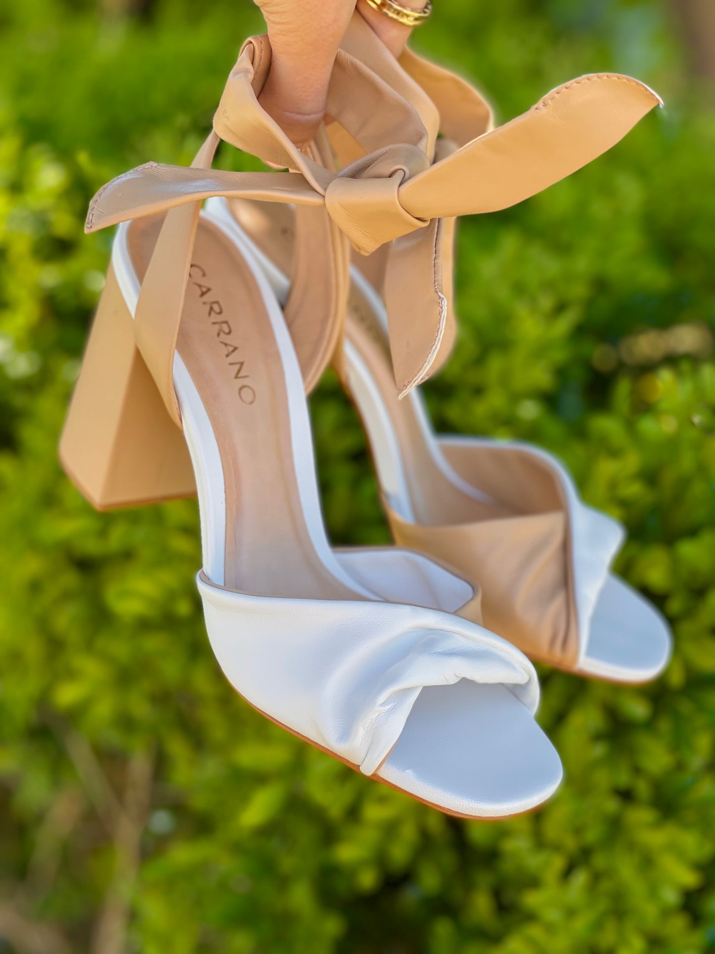 Carrano Nude & White Heels with Ankle Strap SIZE 11/42