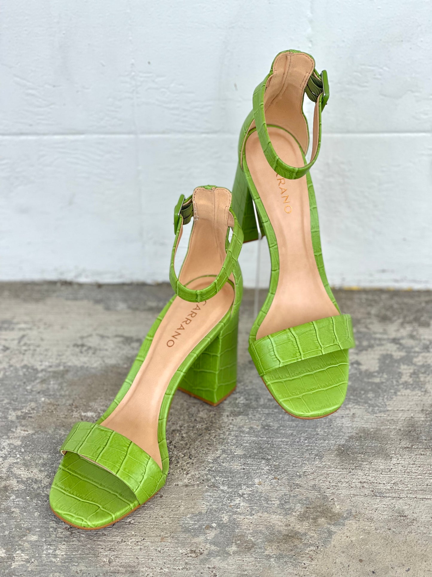 Carrano Green Croc Heels