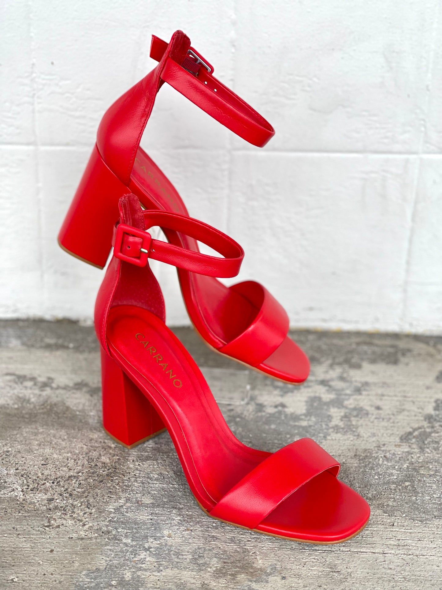 Carrano Red Block Heels
