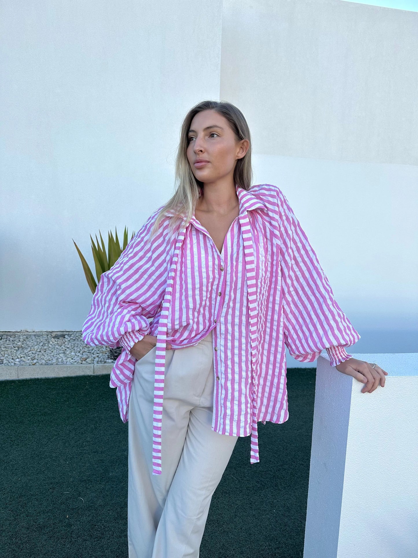 Kiik Sarah Pink Striped Top