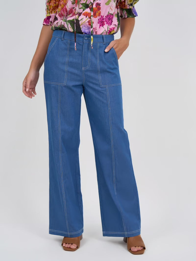 Liberty Rose Stitch Pocket Denim Pant