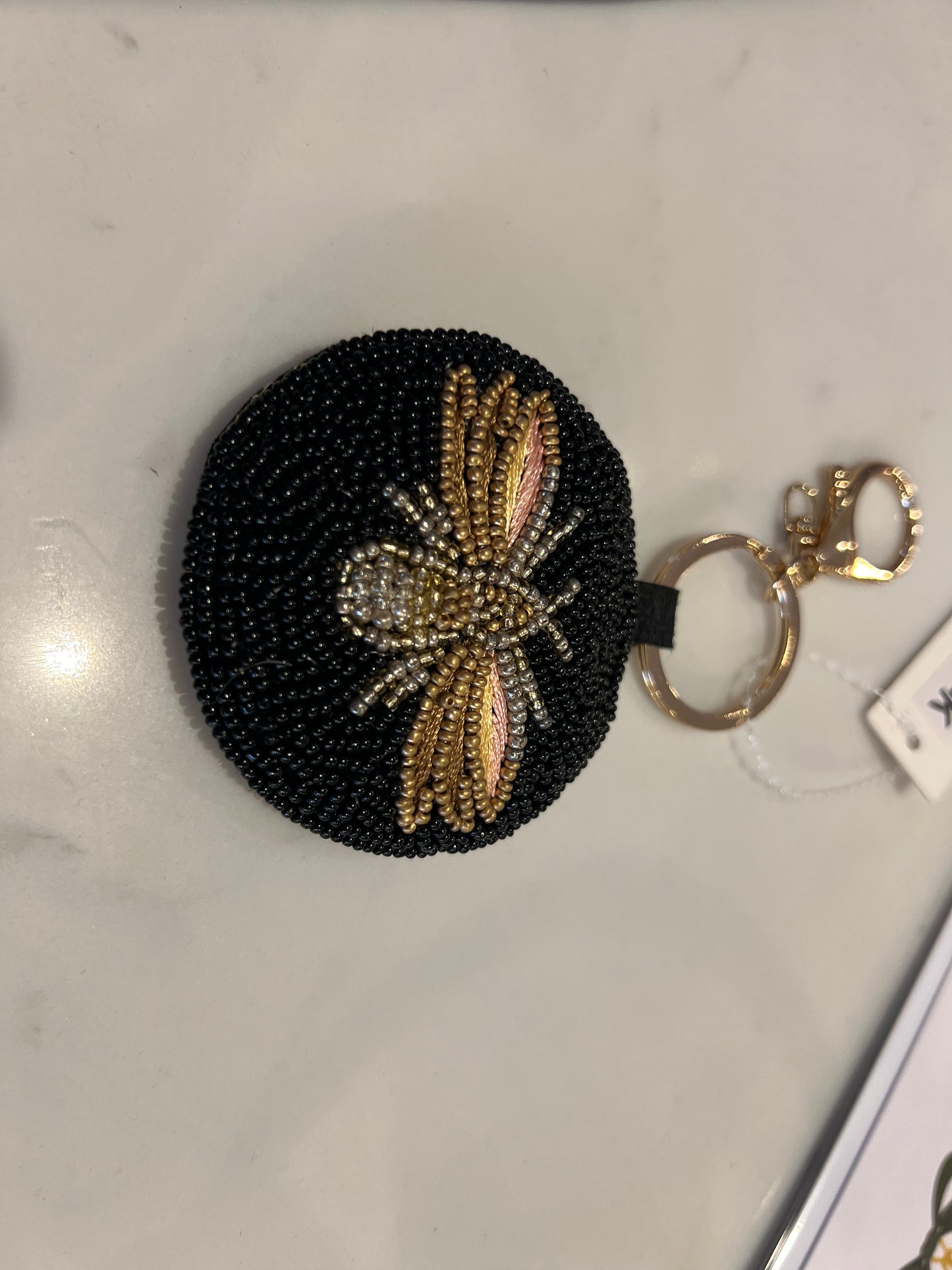 Anna Nova Black Bee Beaded Keyring