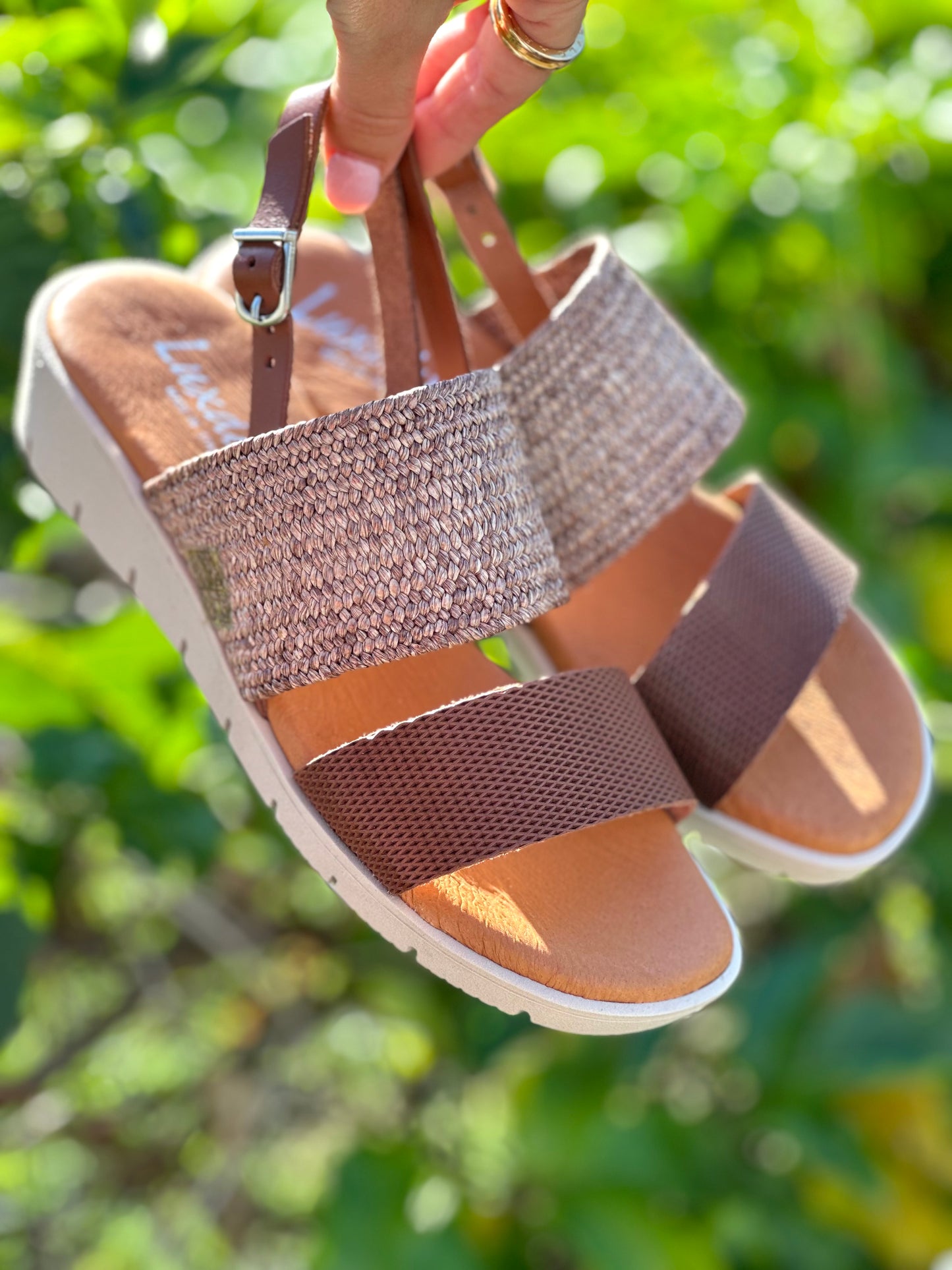 Luxdive Tan Woven Sandals