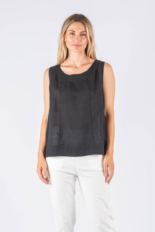Worthier Eleanor Linen Top Black Linen