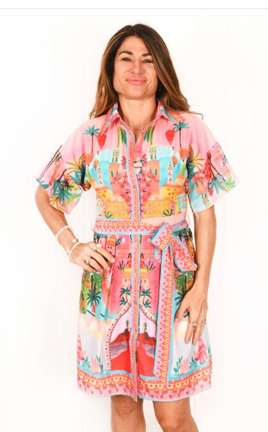 Portofina “sage” mini dress