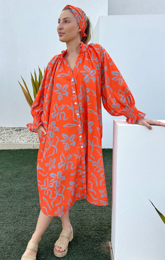 Kiik Tangerine Shirt Dress