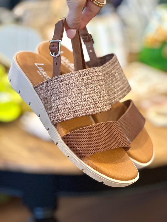 Luxdive Tan Woven Sandals