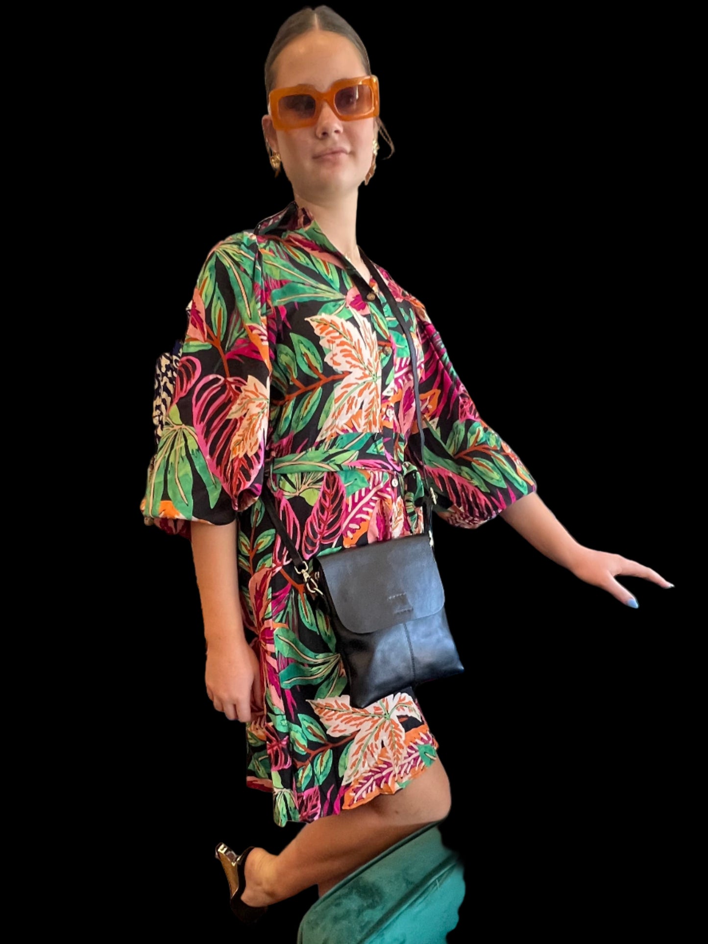 New U Collection Lola Shirt Dress - Multi Coloured Floral Print