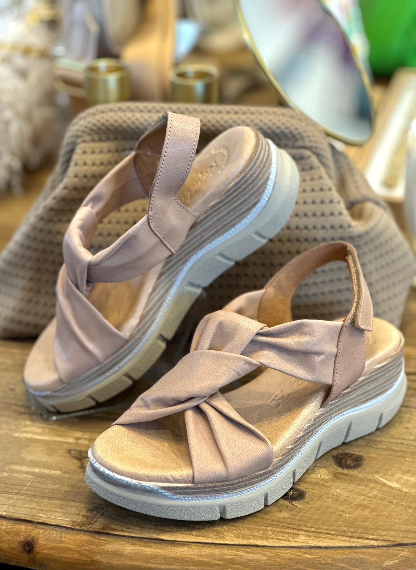 Raquel Perez Jimena Taupe Sandals