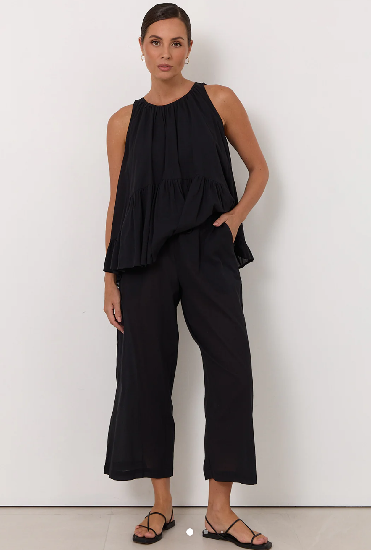 Adorne Romeo Cropped Cotton Pants